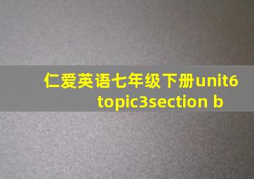 仁爱英语七年级下册unit6topic3section b